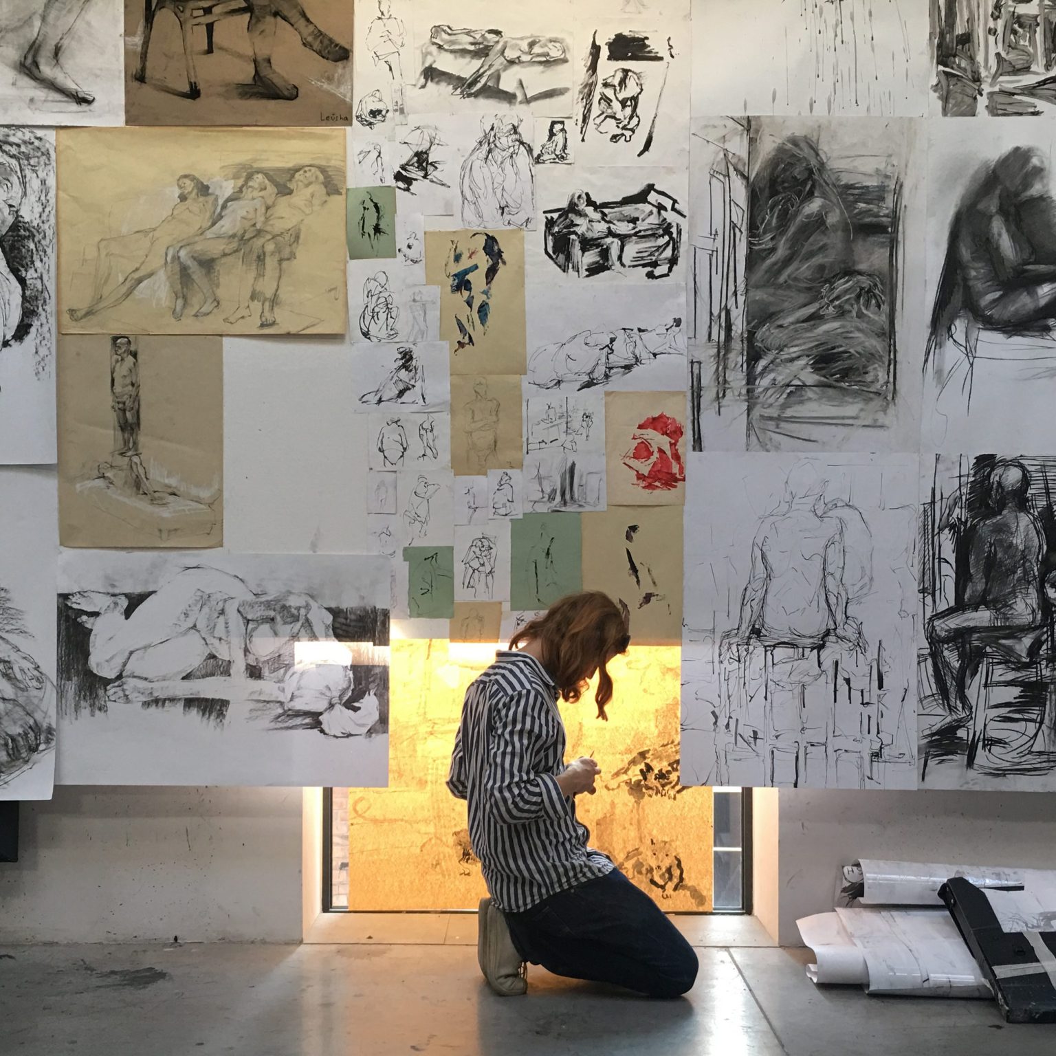 Rysunki i szkice, Pracownia Rysunku Interdyscyplinarnego, rys Yan Levsha Kajetan Karkuciński Jan Brach-Jaworski 2019