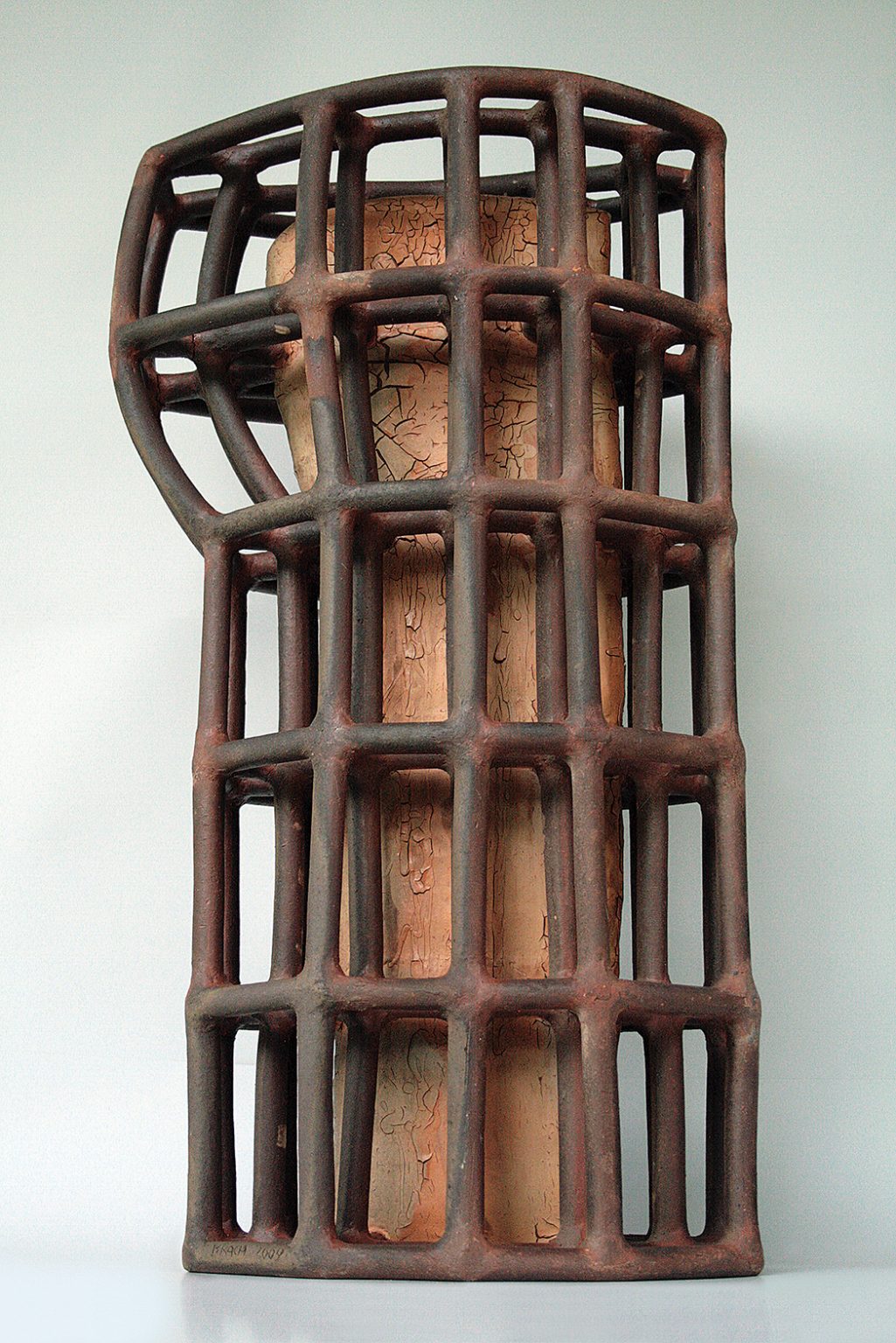 S.Brach, Head I - shamotte clay, porcelain; 94x30x54; 2009