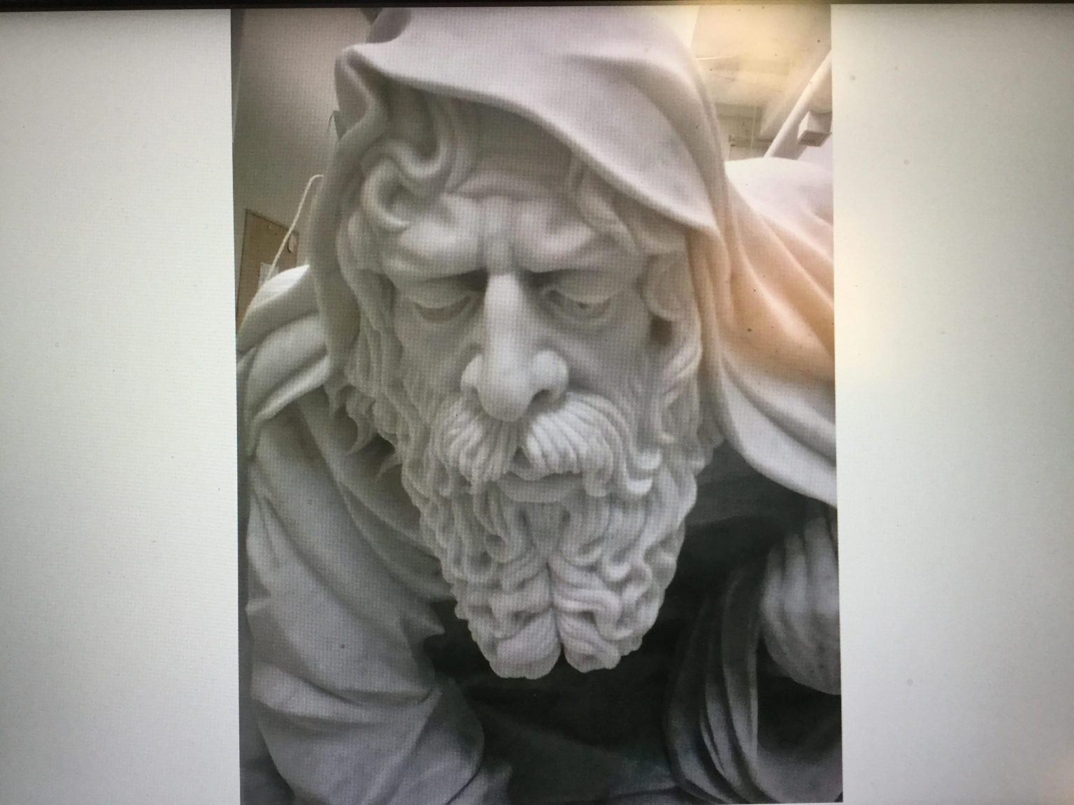 St. Gruszka, Kronos, bialy marmur, Powązki