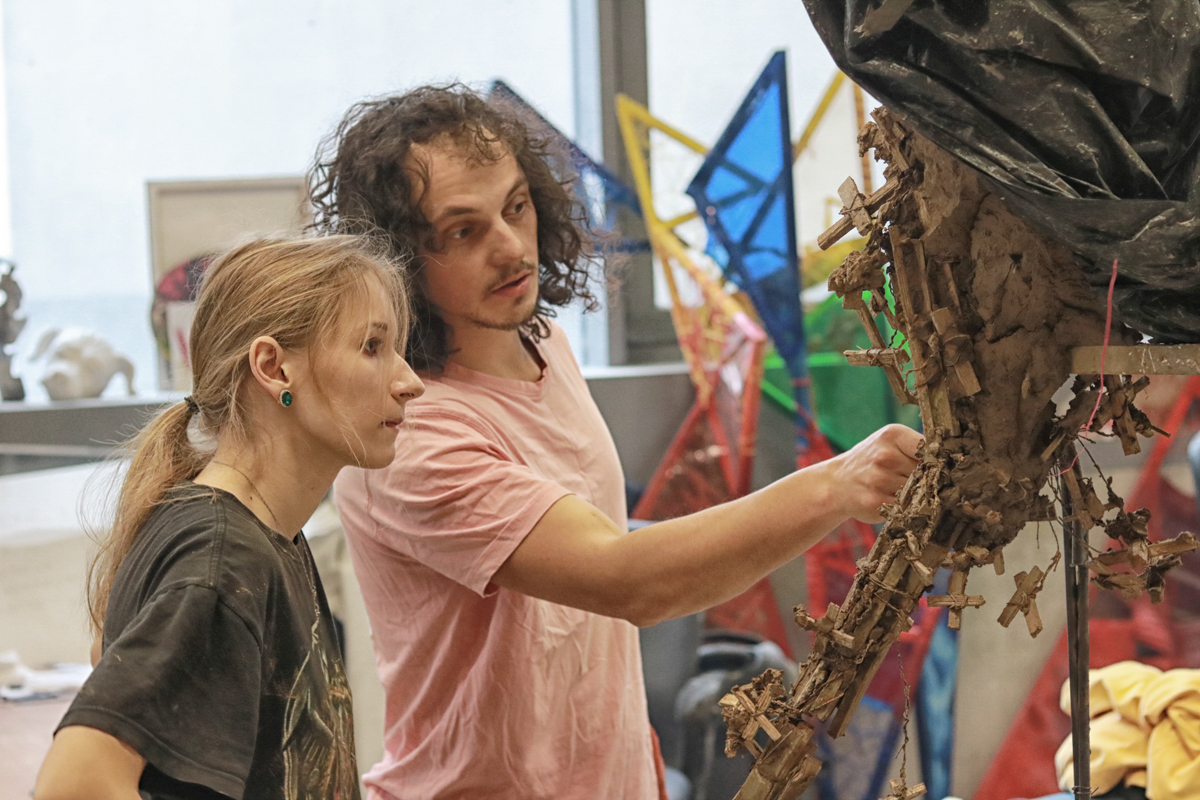 Prac.Rzeźby II-V rok, prof.Roman Pietrzak, 2020, foto.J . Kowalski