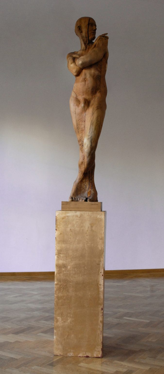 A.Kozak, Kain, drewno, żywica, 2018