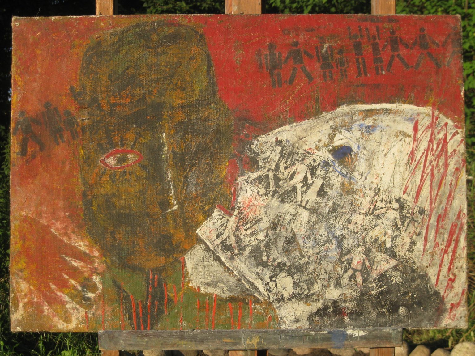 A.Łopiński, Z CYKLU OBRAZY POLITYCZNE, ROZMIAR: 73X50 CM, MATERIAŁ: OLEJ/PŁÓTNO