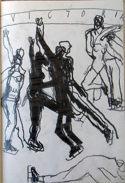 LYZWIARZE, rysunek, 1992