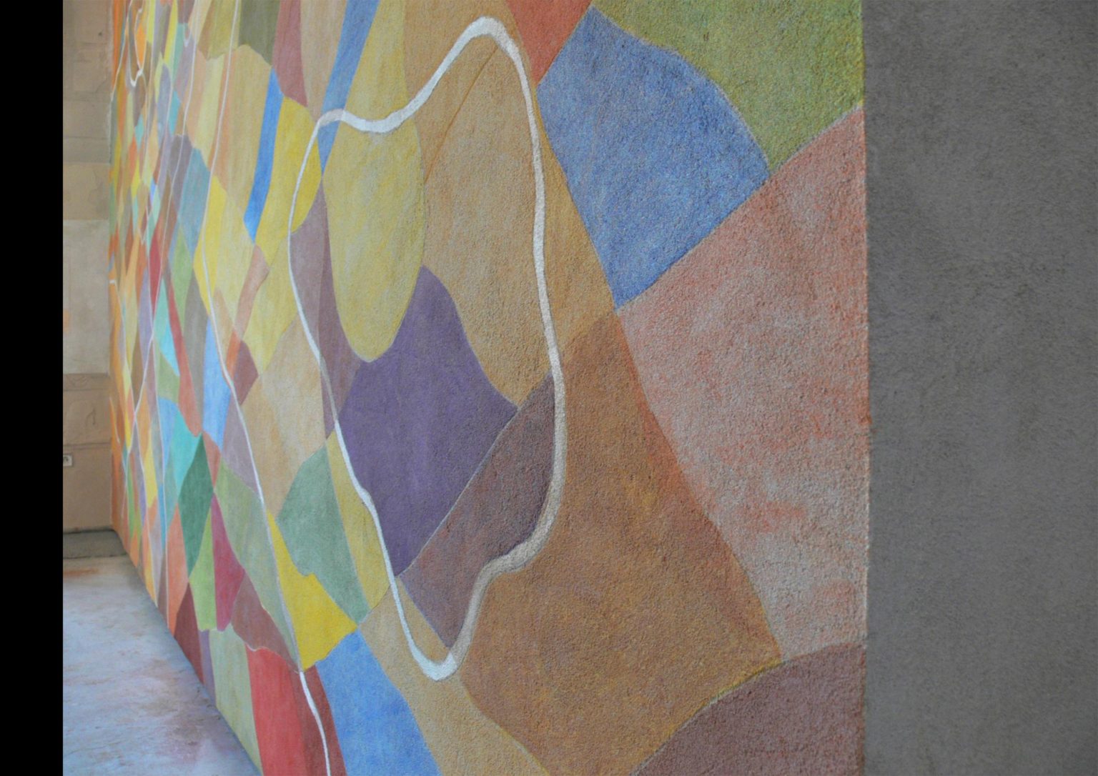 Marcin Bogusławski. Fresk mokry pt. Skały. Wymiary 400 x 600cm.