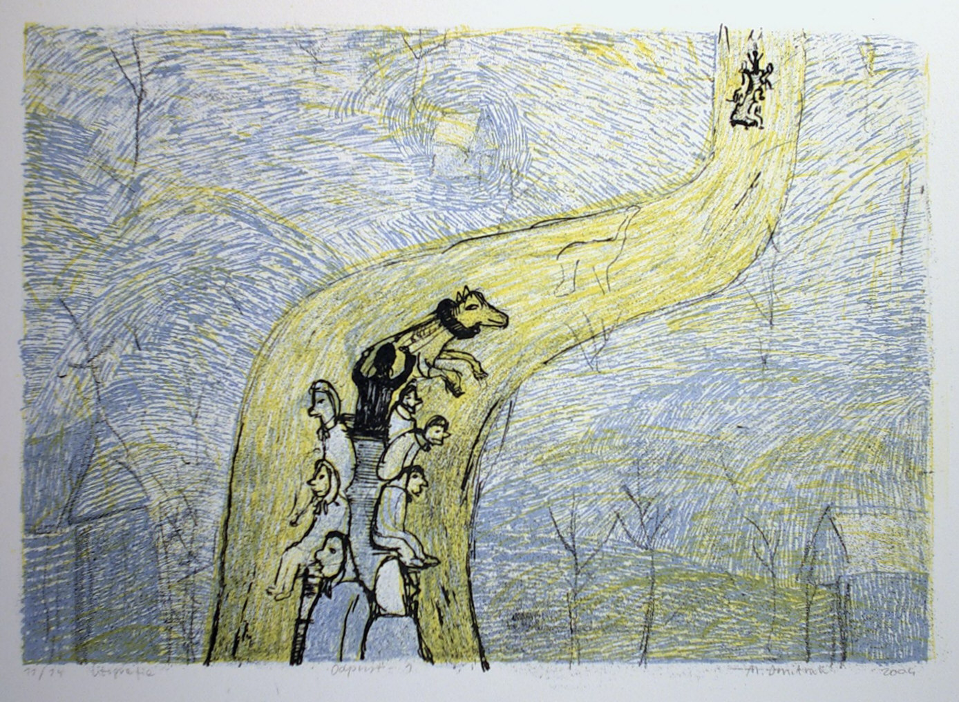 M.Dmitruk, Odpust, litografia, 2004, 21 x 31 cm, foto. P.Grzesczyk