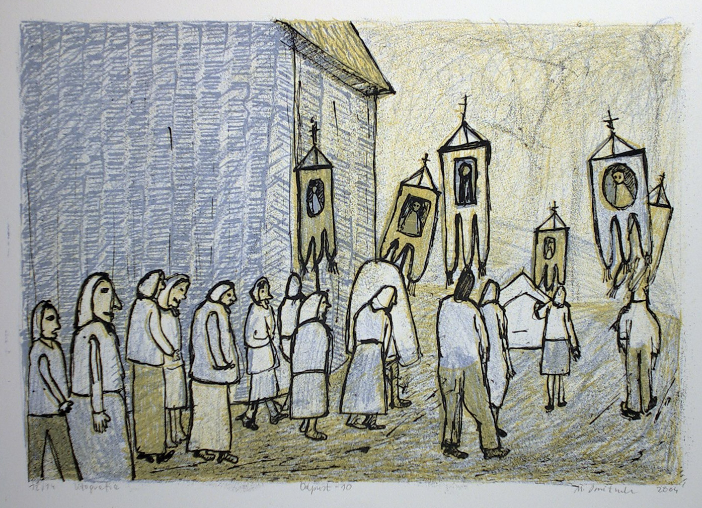 M.Dmitruk, Odpust, litografia, 2004, 21 x 31 cm, foto. P.Grzesczyk