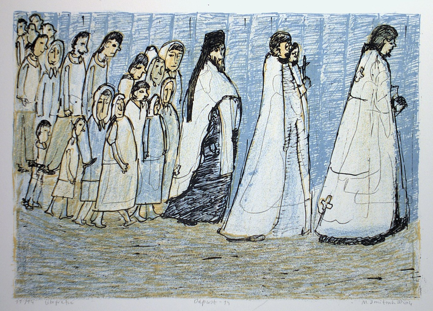 M.Dmitruk, Odpust, litografia, 2004, 21 x 31 cm, foto. P.Grzesczyk