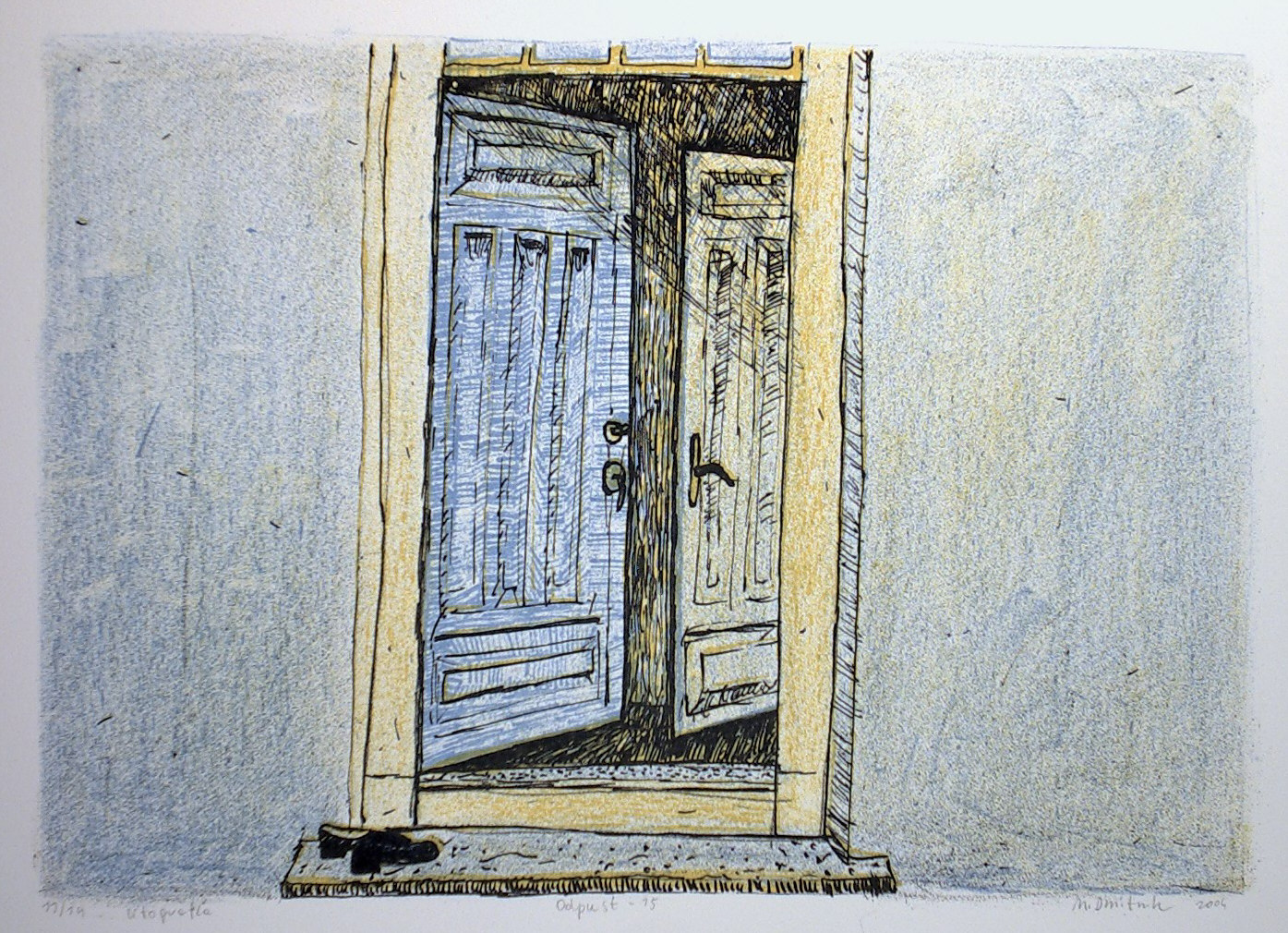 M.Dmitruk, Odpust, litografia, 2004, 21 x 31 cm, foto. P.Grzesczyk