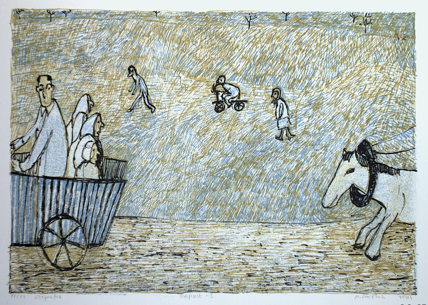 M.Dmitruk, Odpust, litografia, 2004, 21 x 31 cm, foto. P.Grzesczyk