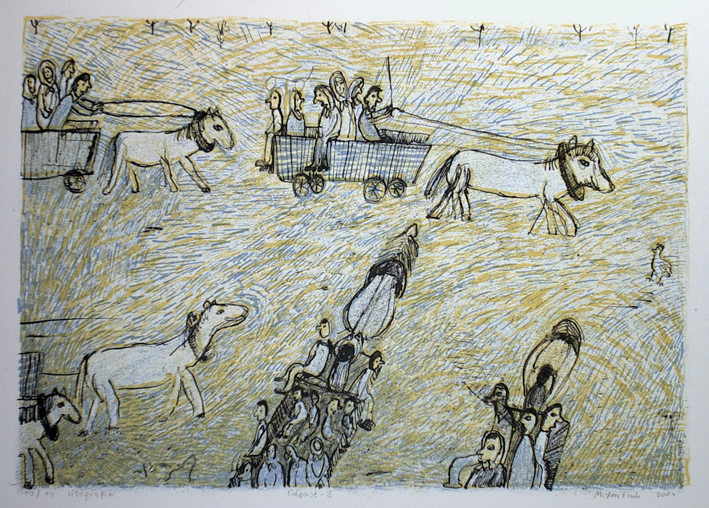 M.Dmitruk, Odpust, litografia, 2004, 21 x 31 cm, foto. P.Grzesczyk