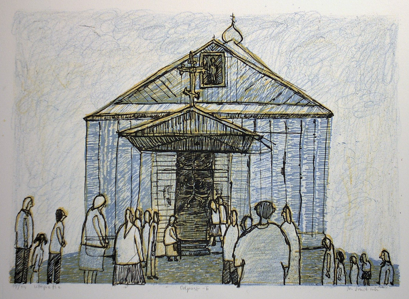 M.Dmitruk, Odpust, litografia, 2004, 21 x 31 cm, foto. P.Grzesczyk