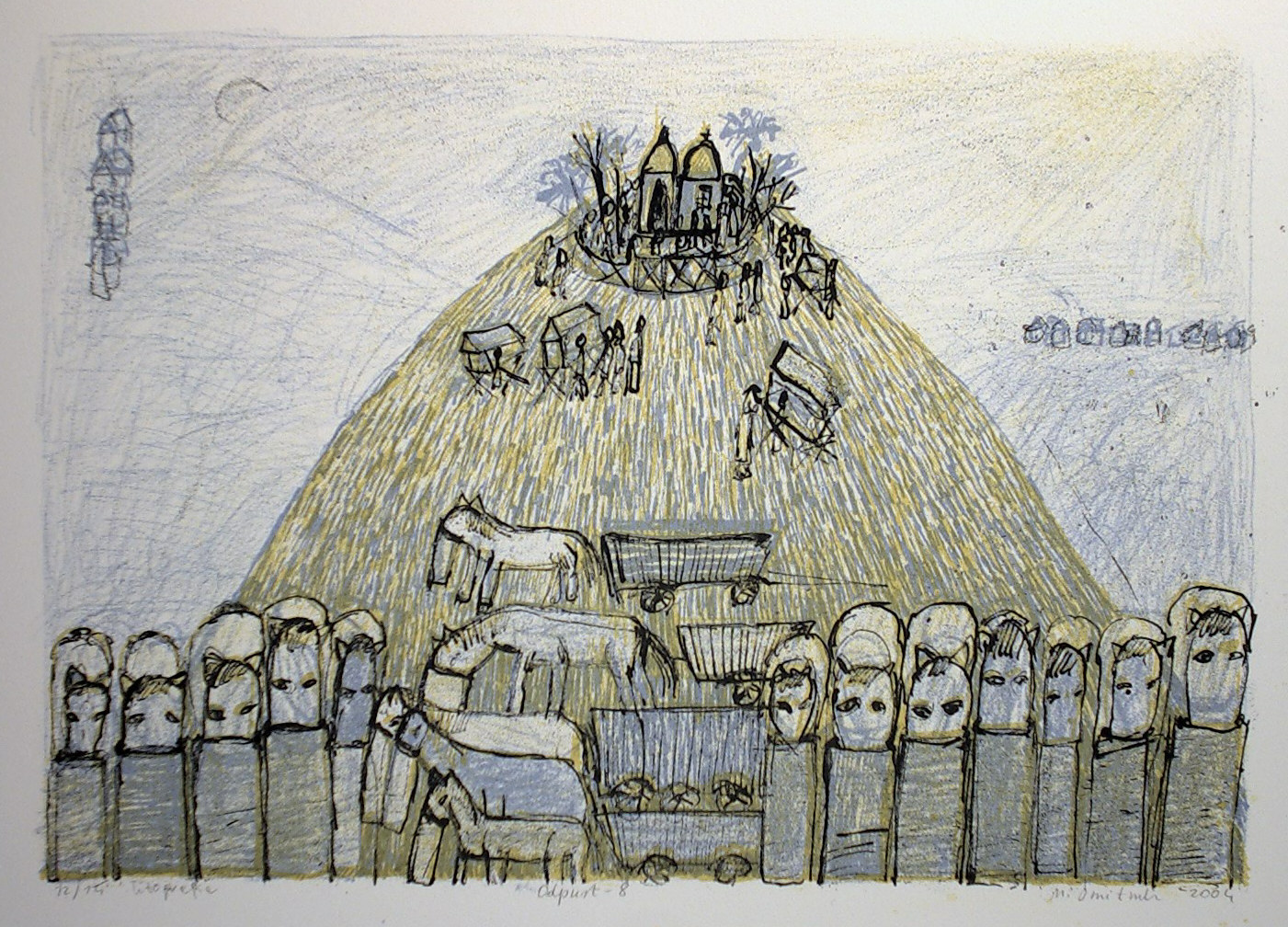 M.Dmitruk, Odpust, litografia, 2004, 21 x 31 cm, foto. P.Grzesczyk