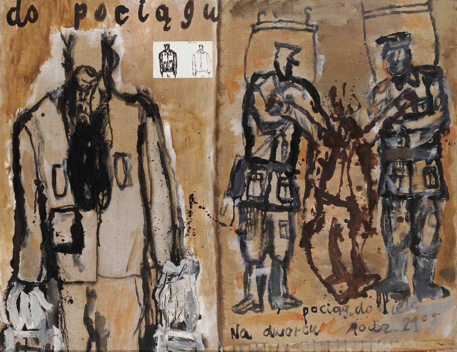 Na dworcu w Kielcach, 1991, olej, płótno, 100x120.