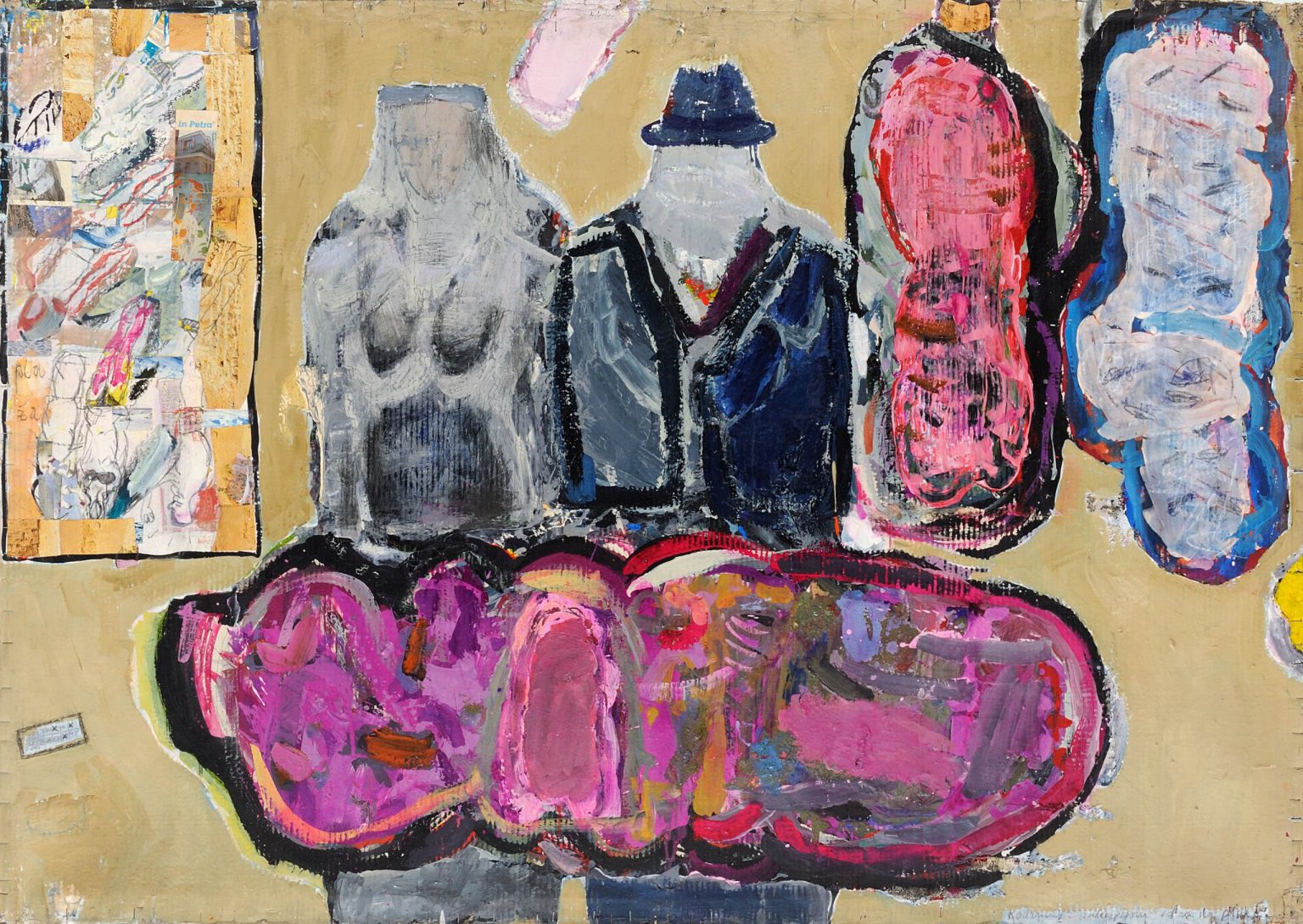 Para i schaby, gwasz, papier, 95x120 cm, 1986