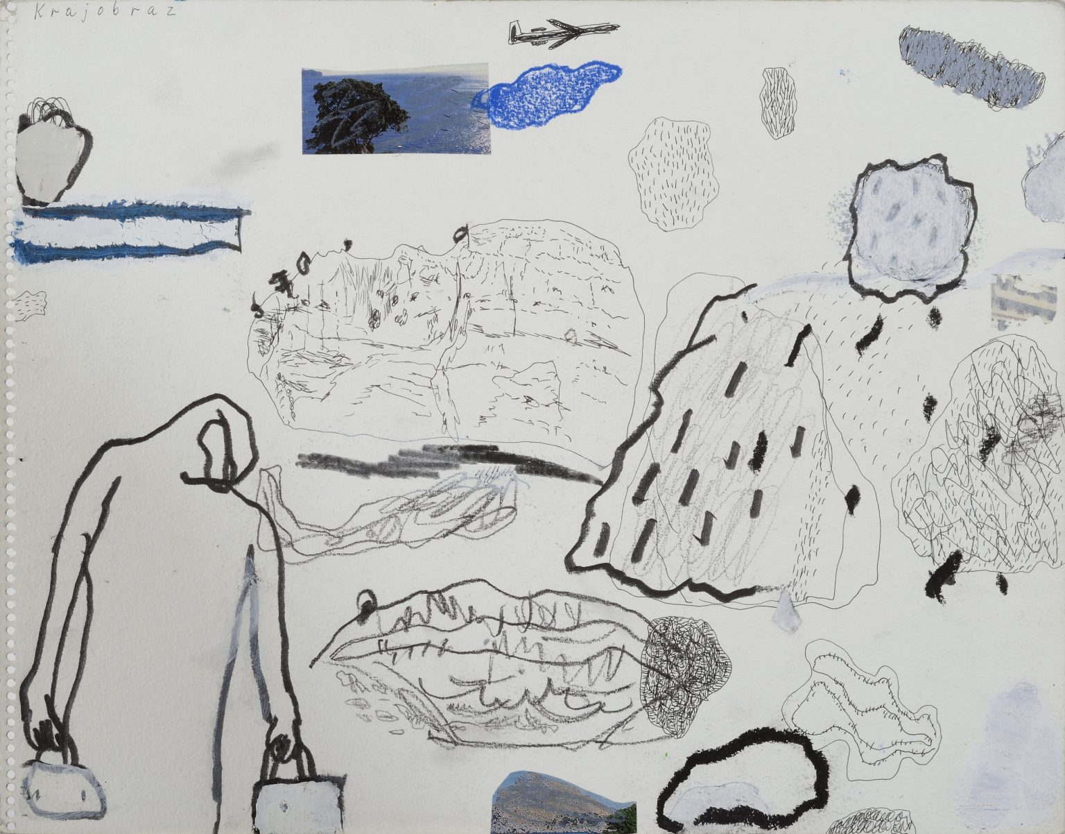 Krajobraz z nurkiem, rysunek, 1992 rok