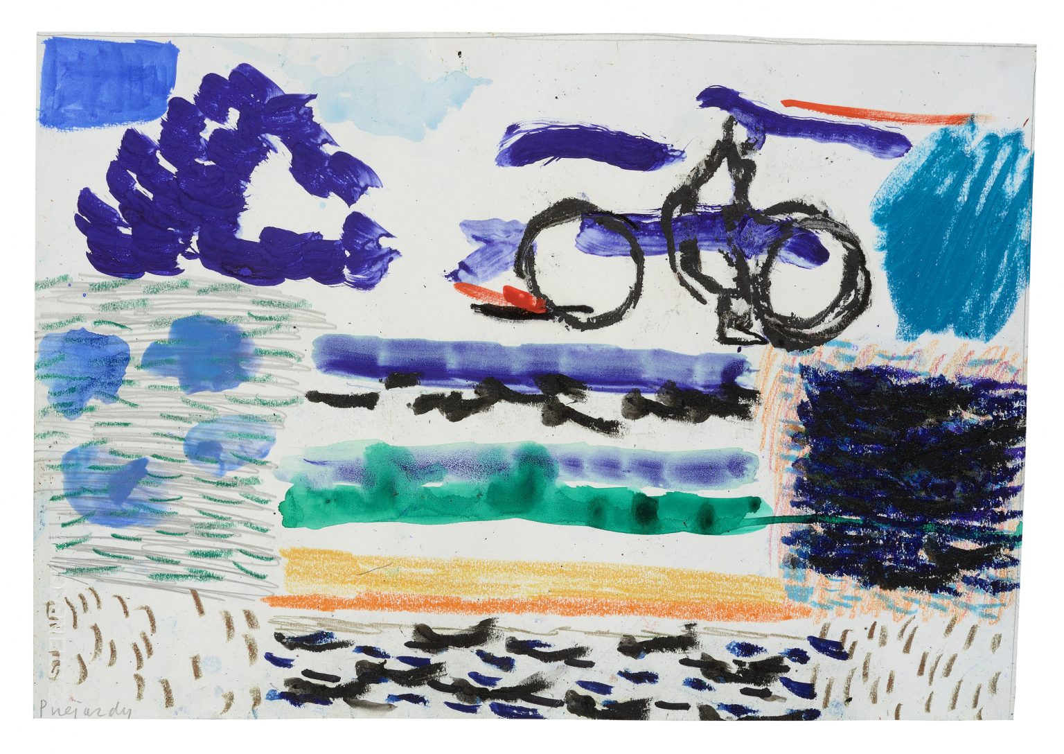 Przejazdy, pastel, akwarela, 1996 rok