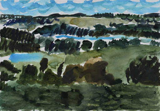 Suwalszczyzna, akwarela, 2004