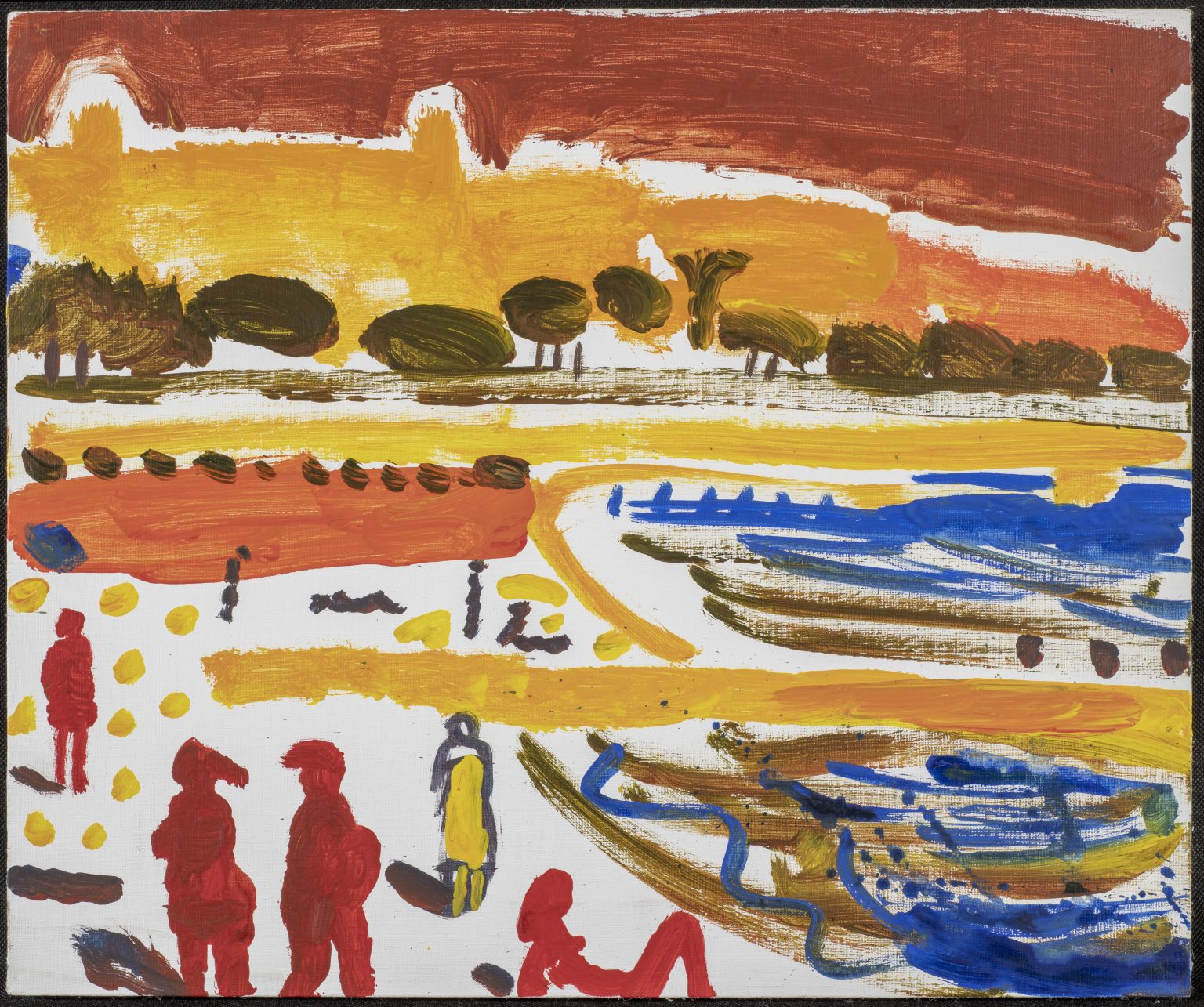 M. Woszczyński, Plaża w Cannes, 2018, akryl, płótno, 46x54 cm